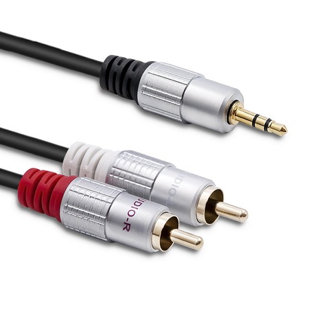 Кабел, Qoltec, 2x RCA, Mini Jack 3,5 мм, 3 м, Черно - eMAG.bg