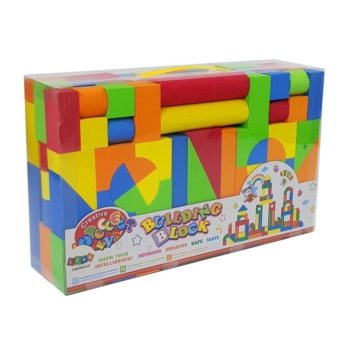 Строителни блокчета, Дунапрен, Lean Toys, 131 елемента