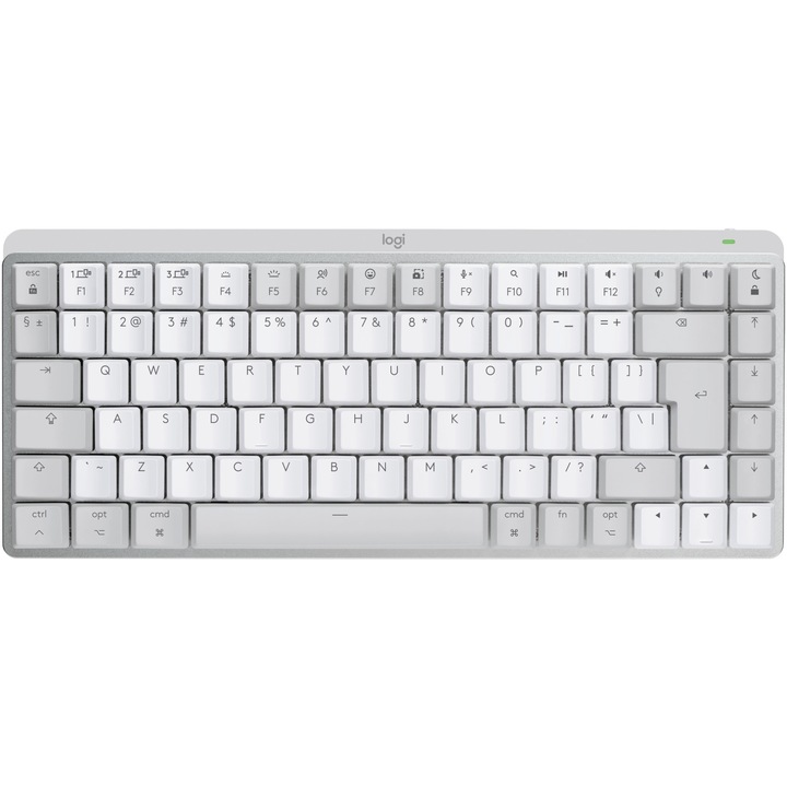 Tastatura Wireless Logitech MX Mechanical Perfomance Mini for Mac, Iluminata, Silentioasa, USB, BT, US INT, Pale Grey