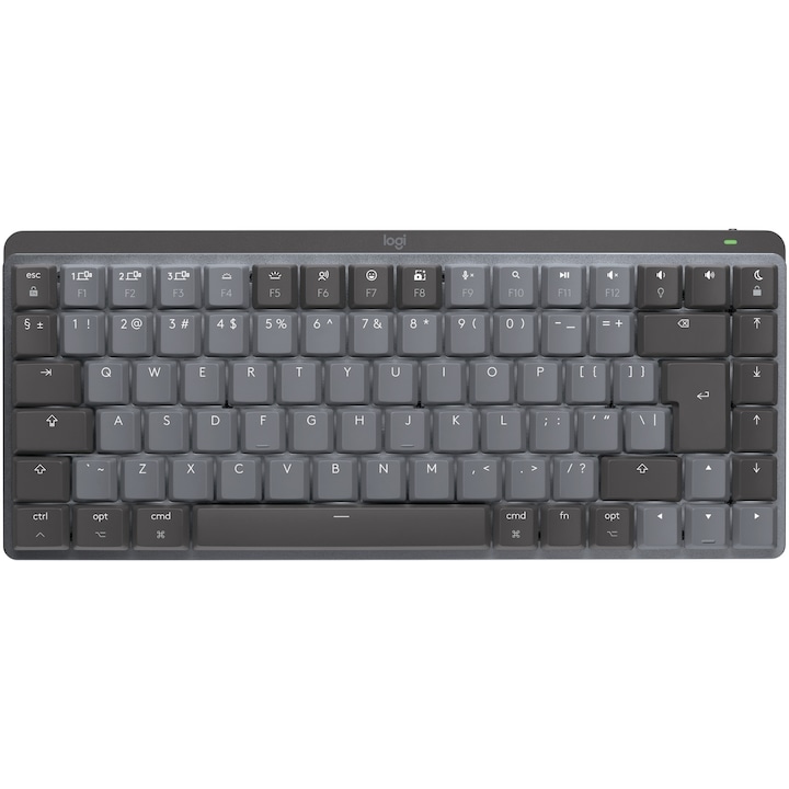 Kлавиатура Logitech MX Performance Mini Wireless Keyboard за Mac, Механична, С подсветка, Тиха, USB, BT, US INT, Space Gray