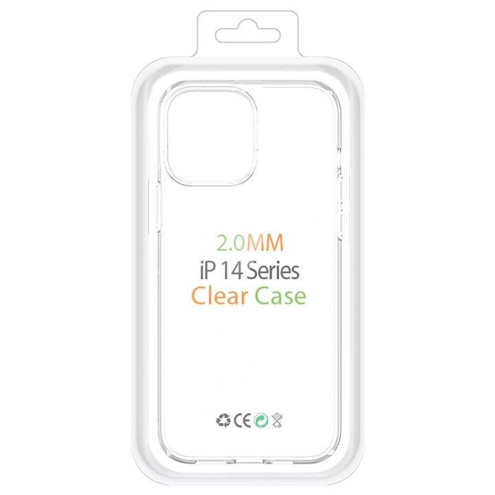 Кейс за iPhone 14 Plus, силиконов, слим, премиум, дебелина 2 мм, прозрачен, Gekko Crystal 2M