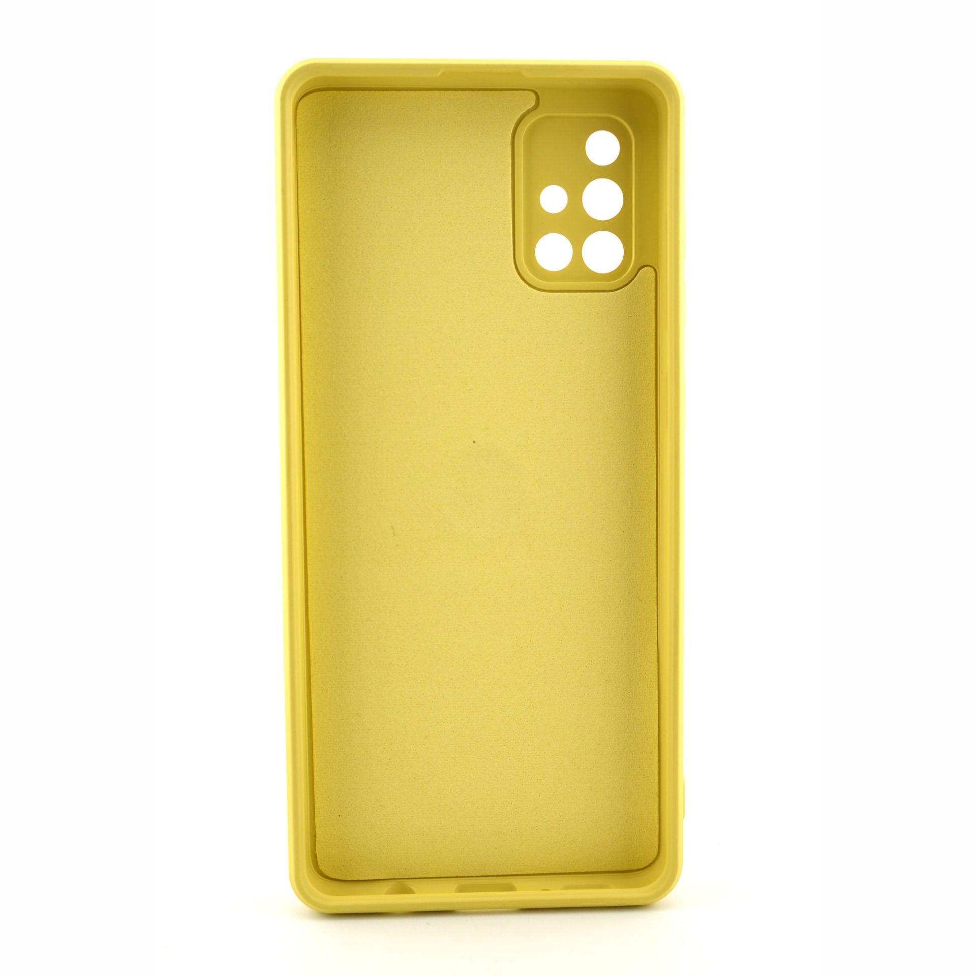 Husa protectie Flippy compatibila cu Samsung Galaxy A71 Liquid Silicone Ring cu suport rotativ Galben