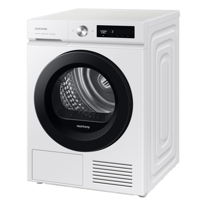 Uscator de rufe Samsung DV90BB5245AW/S6, Pompa de caldura, 9 kg, Smart Things, WiFi incorporat, Clasa energetica A, Alb