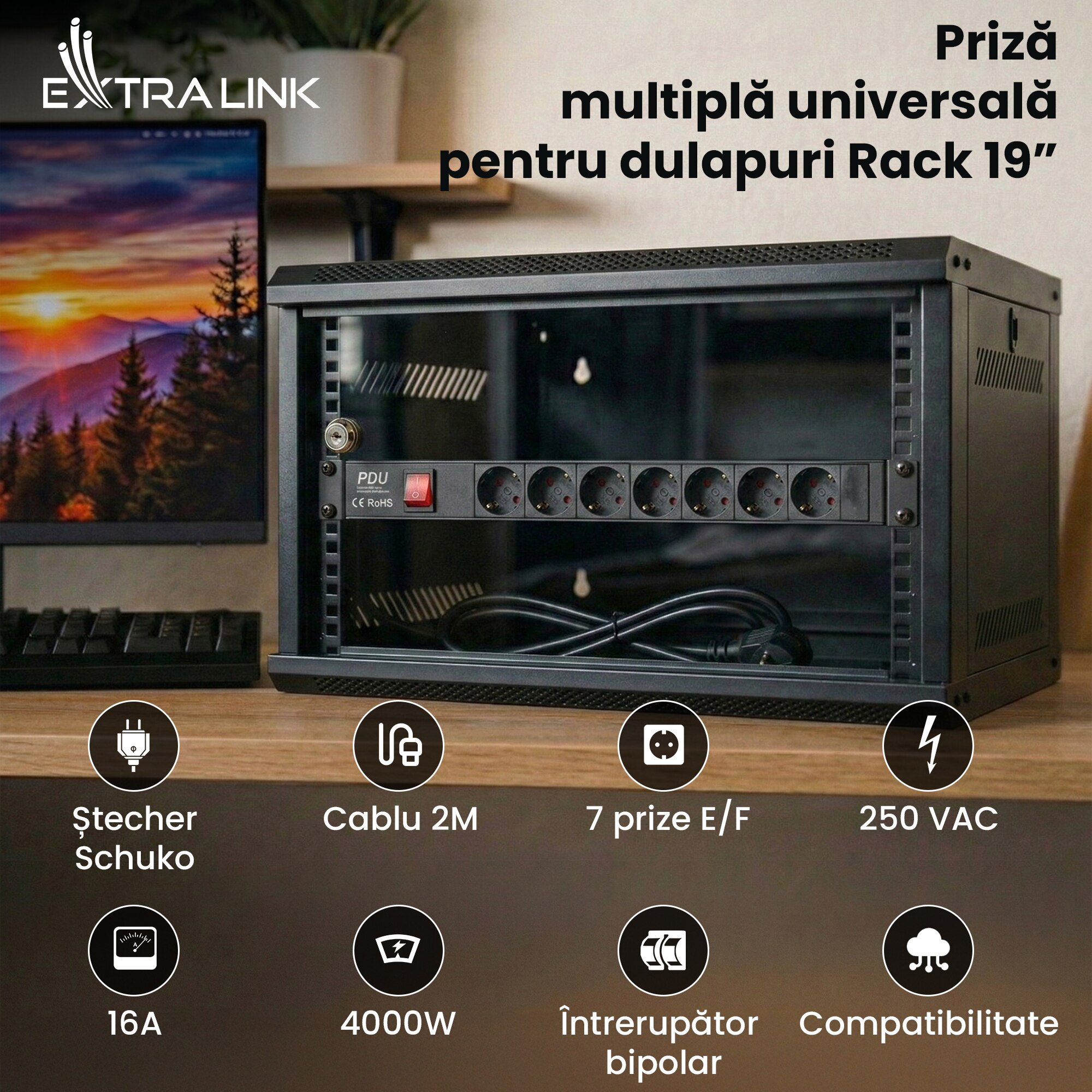 De Bara Rack Bara alimentare PDU rack 19