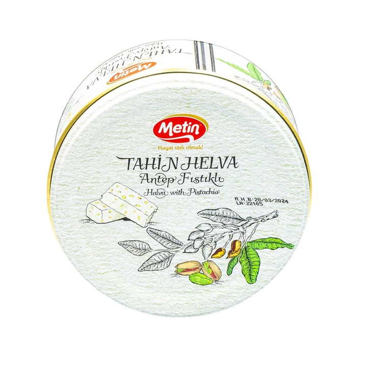 Halva turceasca, Cu fistic, Aroma de vanilie, Textura crocanta, 800g