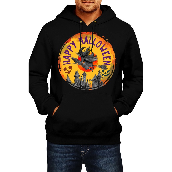 Hanorac Barbat Halloween Halloween 08, Negru