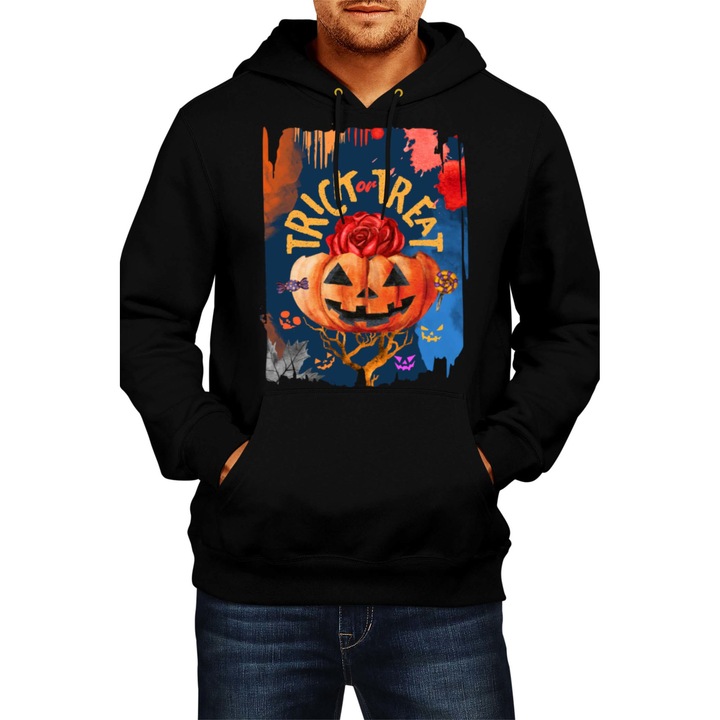 Hanorac Barbat Halloween Halloween 10, Negru