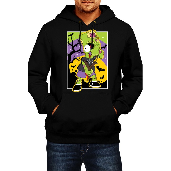 Hanorac Barbat Halloween The Simpsons Bart Simpson 01, Negru