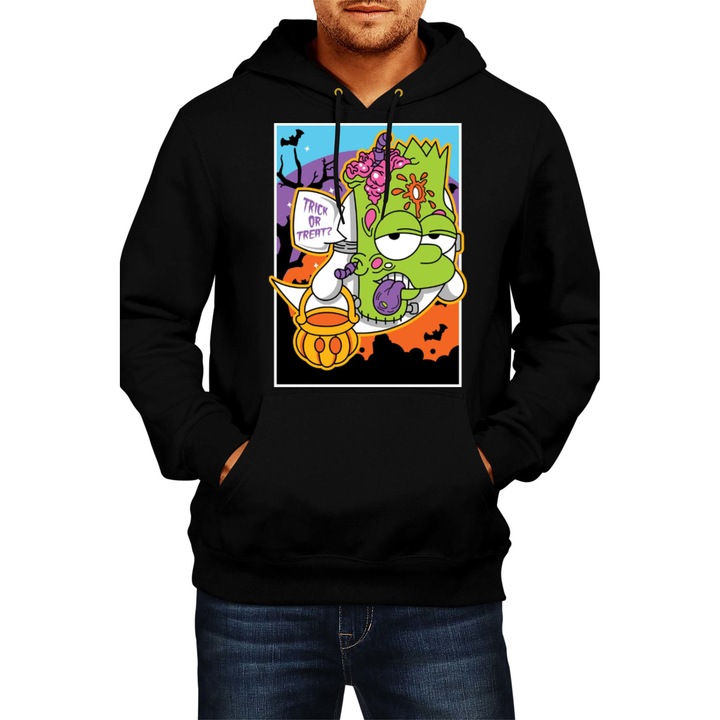 Hanorac Barbat Halloween The Simpsons Bart Simpson 02, Negru