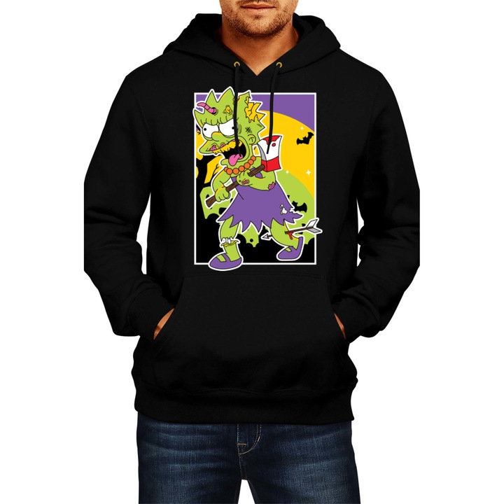 Hanorac Barbat Halloween The Simpsons Lisa Simpson 01, Negru