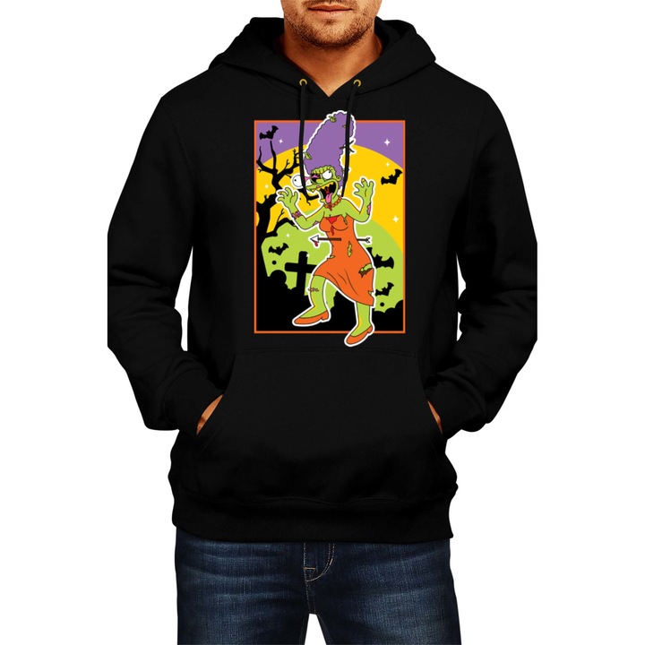 Hanorac Barbat Halloween The Simpsons Marge Simpson 01, Negru