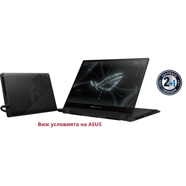 Лаптоп ASUS ROG Flow X13 GV301RC-LJ106W с AMD Ryzen 9 6900HS (3.3/4.9GHz, 16M), 16 GB, 1TB M.2 NVMe SSD, ROG XG Mobile - AMD RX 6850M XT 12GB GDDR6, Windows 11 Home, Черен