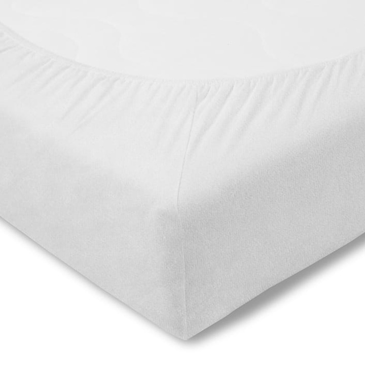 Cearceaf gros cu elastic Estella, Bumbac, 150x200 cm, Alb
