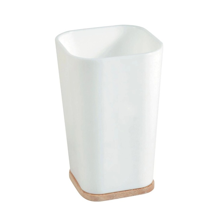 Чаша за баня Scandi dental hygiene от дърво и пластмаса 500 мл бяла