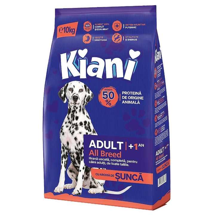 Hrana Uscata cu Aroma de Sunca Talie M/L, 10 Kg, Kiani