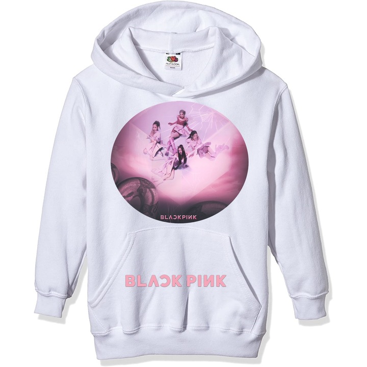 Hanorac personalizat blackpink trupa kpop, Unisex, Alb, M