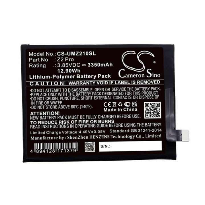 Cameron sino li-polymer akku (3,85v / 3350 mah, umi z2pro kompatibilis), CS-UMZ210SL, gyártói csomagolás