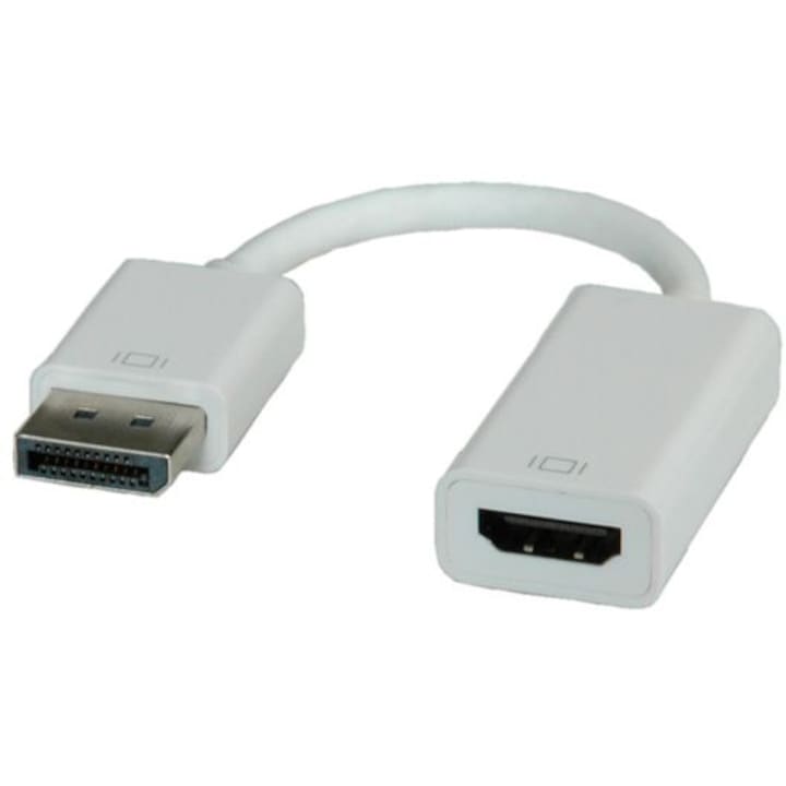 Adaptor DisplayPort - HDMI, Roline, Alb