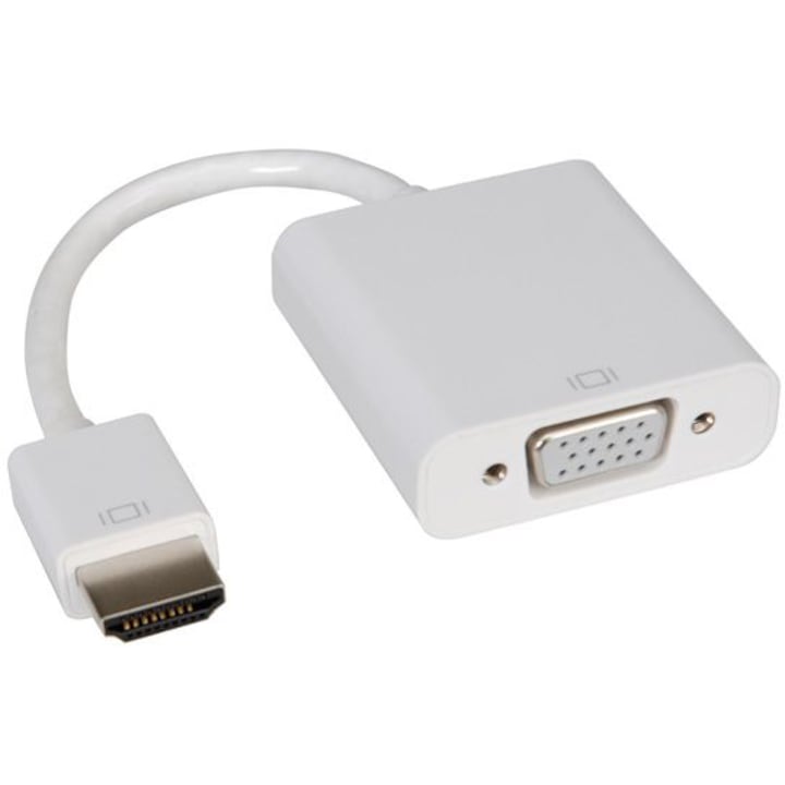 Adaptor, Roline, HDMI - VGA, Alb