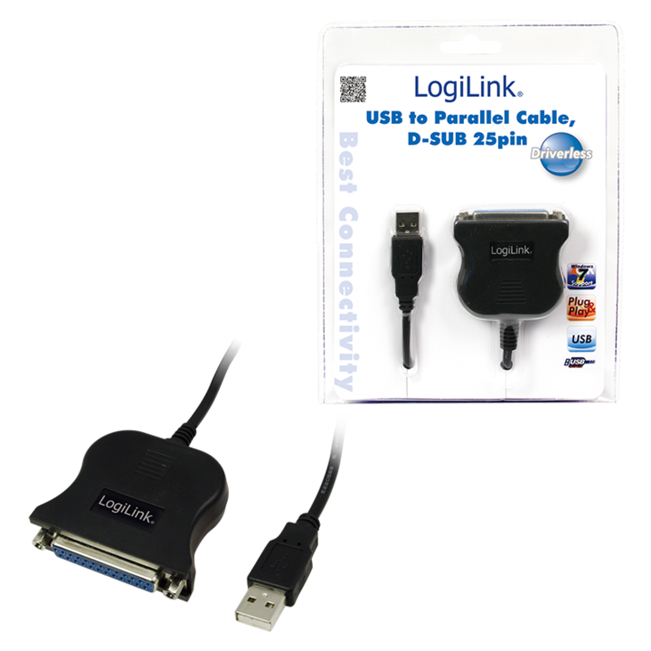 LogiLink USB (párhuzamos) - D-SUB, 25 tűs