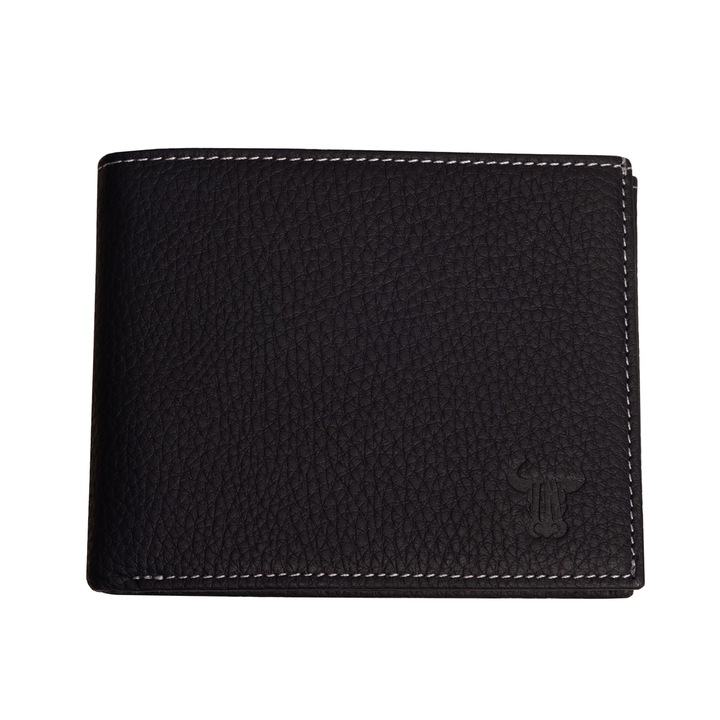 Portofel piele barbati, Toro Nero, Eyelet, bleumarin