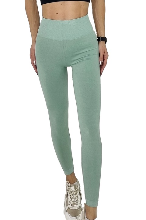 Colanti fitness Enoria, cu banda modelatoare in talie, Verde