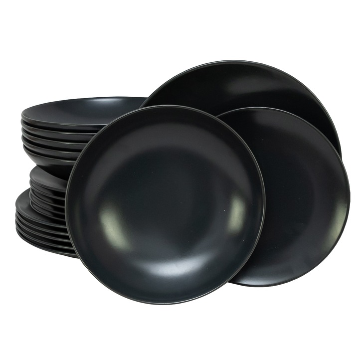 Пълен сервиз за хранене Cesiro Anthracite, 18 части, Matt Grey