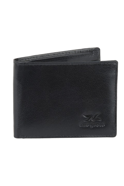 Кожен портфейл за мъже, Mio Gusto, Maeve, RFID защита, 105 x 80 mm, черен