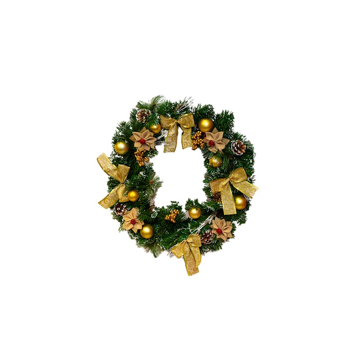 Coronita artificiala cu decoratiuni, diametru 50cm, TP1030
