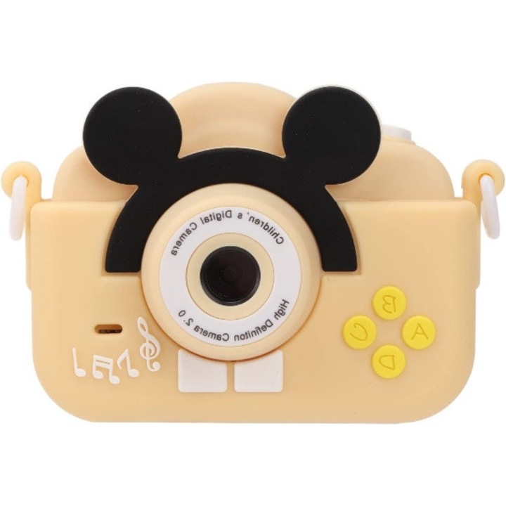 Mini Camera Foto/Video EDAR pentru Copii, JPG, AVI, Full HD, Rezolutie Foto 2MP, MP3, Ecran LCD 2 inch, Video 1080P, 600 mAh, 5 Jocuri, Slot Card de Memorie, Galben