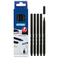 Set 5 finelinere Stylex 0.4 mm negre