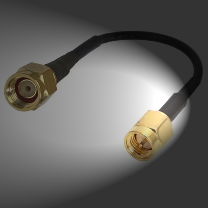 Cablu adaptor (Pigtail) SMA -RP/SMA-RP, RG174, 1 m