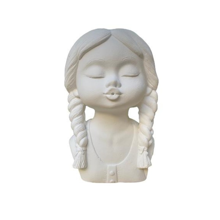 Miryam típusú gipszváza, fehér, 21cm