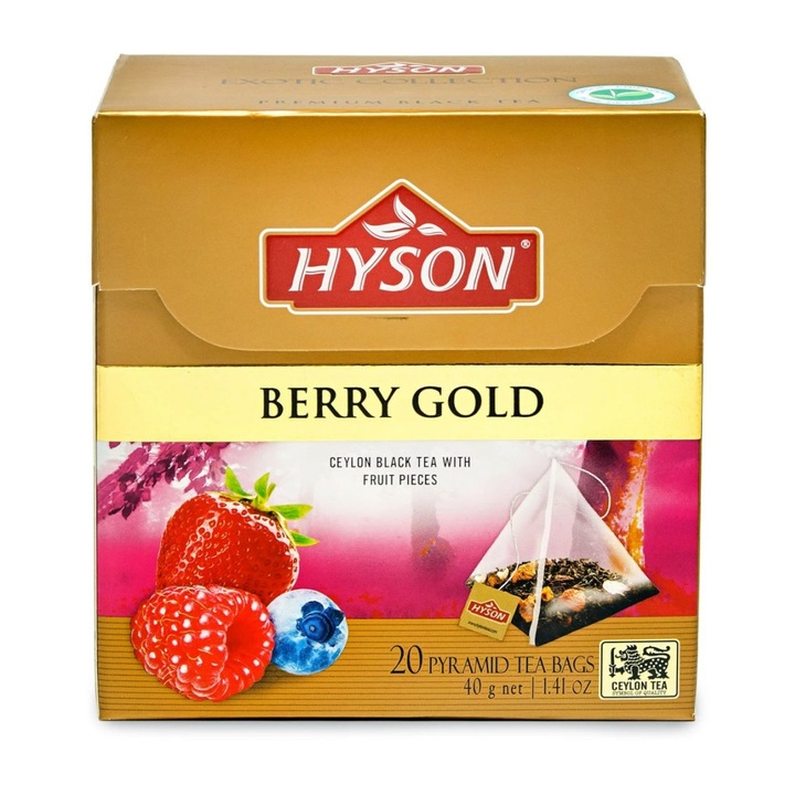 Ceaiul Hyson Pyramid, Black Berry Gold, Aroma de fructe, 40 g