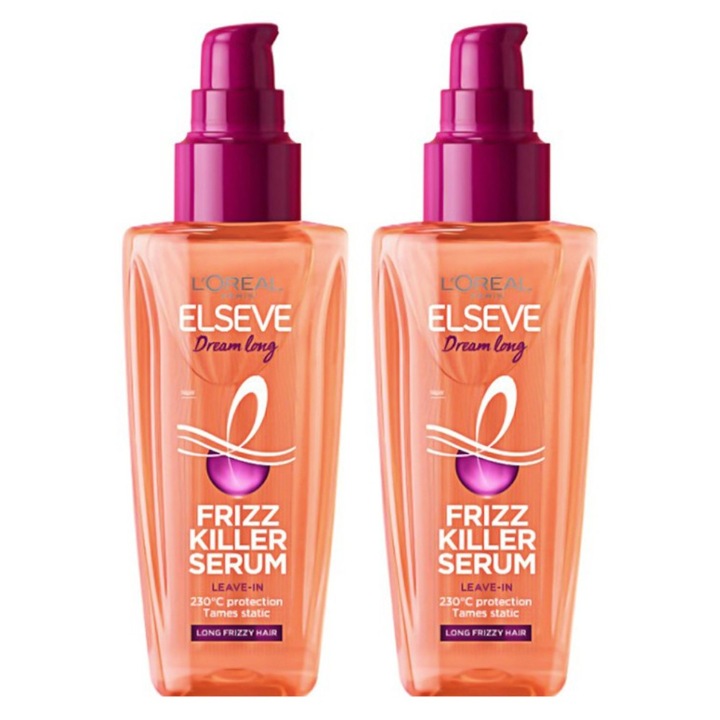 Pachet Ser cu Protectie Termica L'Oreal Paris Elseve Dream Long, pentru Par Lung Cret, 2 x 100 ml