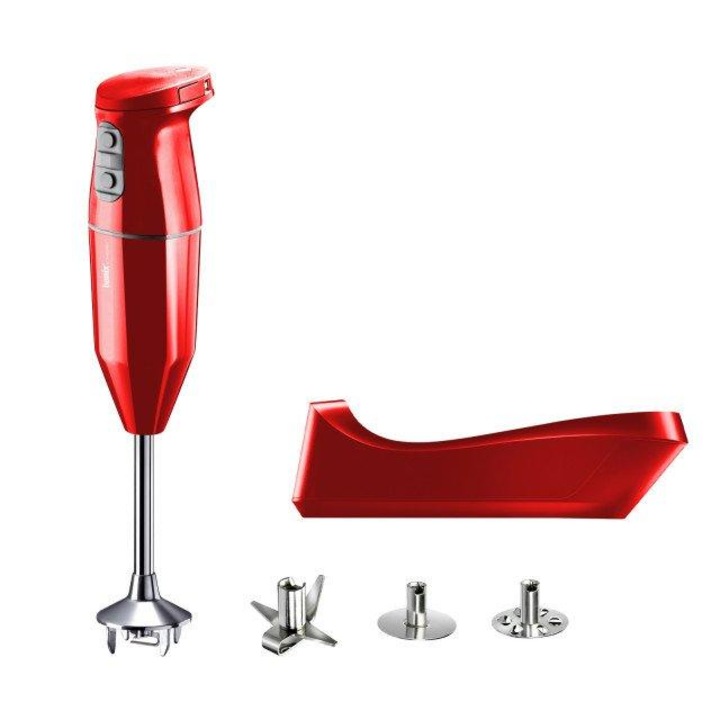 Mixer fara fir BAMIX Cordless Plus, baterie Li-Ion, 15.000RPM, Rosu
