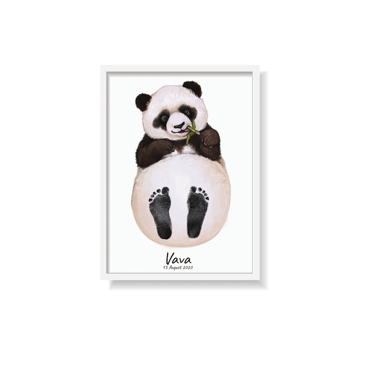 Персонализиран комплект за рисуване с животно за деца, 2 бр Панда, с отпечатъци, 30x40 см
