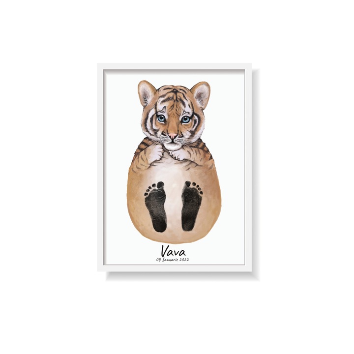 Персонализиран комплект за рисуване с животно за деца, 2 бр Тигър, с отпечатъци, 30x40 см