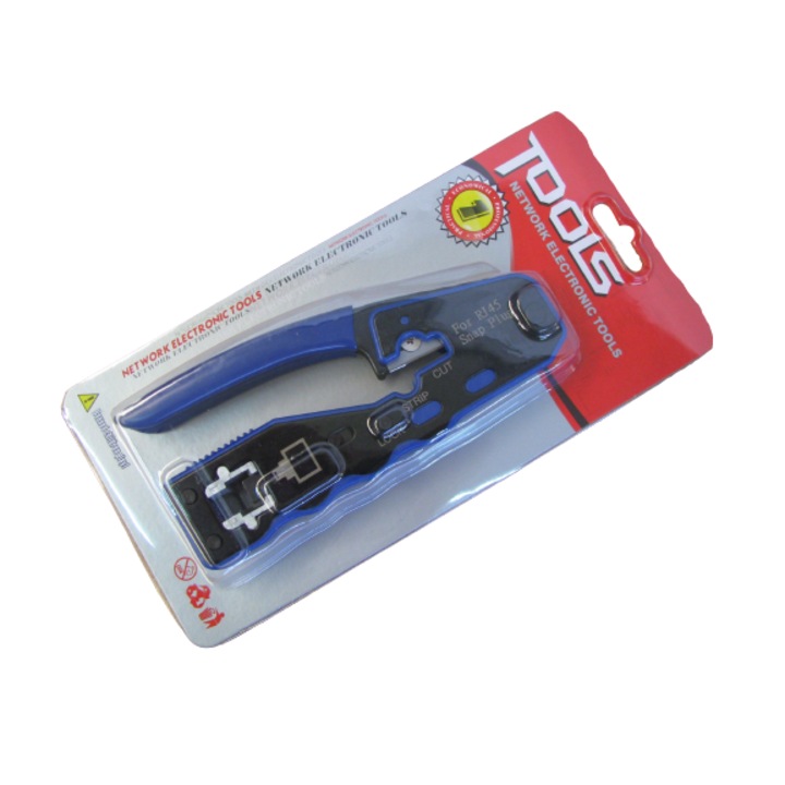 Cleste de sertizare pentru conectori RJ45, Braun GroupCAT5 CAT6 si CAT7 cu taierea firelor in momentul sertizarii