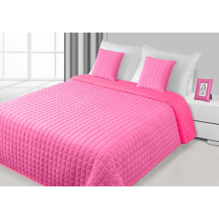 Ватирано шалте за легло, Inny, Полиестер, 170x210 см, Розово