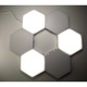Lampa modulara de perete tip LED, comutare prin atingere (touch ), in forma hexagonala, lumina alba, set 6 hexagoane 2W + alimentator