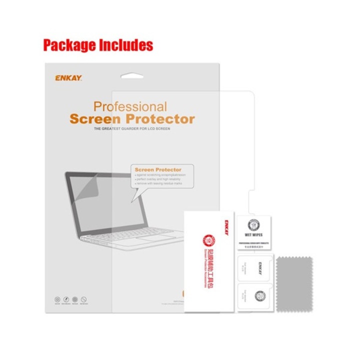 Enkay képernyővédő fólia (full screen, öntapadós pet, karcálló, 0.1mm vékony) átlátszó macbook pro 16.2 a2485, GP-111757, gyártói csomagolás