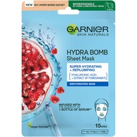 Masca servetel Garnier Moisture + Aqua Bomb cu rodie, 32 g