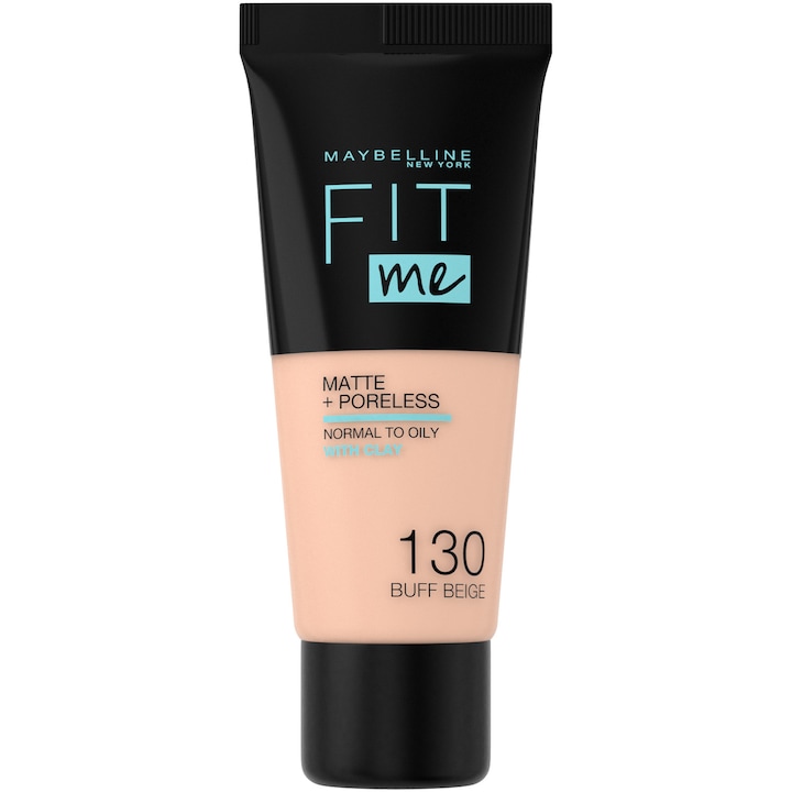 Maybelline New York Fit Me Matte & Poreless Alapozó, 130 Buff Beige, 30 ml