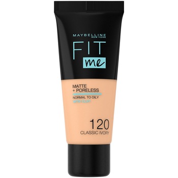 Fond de ten Maybelline New York Fit Me Matte & Poreless 120 Classic Ivory, 30 ml Fond de ten Maybelline New York Fit Me Matte & Poreless 120 Classic Ivory, 30 ml