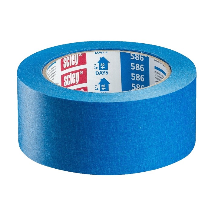 Banda adeziva albastra mascare exterior, Scley, 7 zile rezistenta, 48mm x 30m