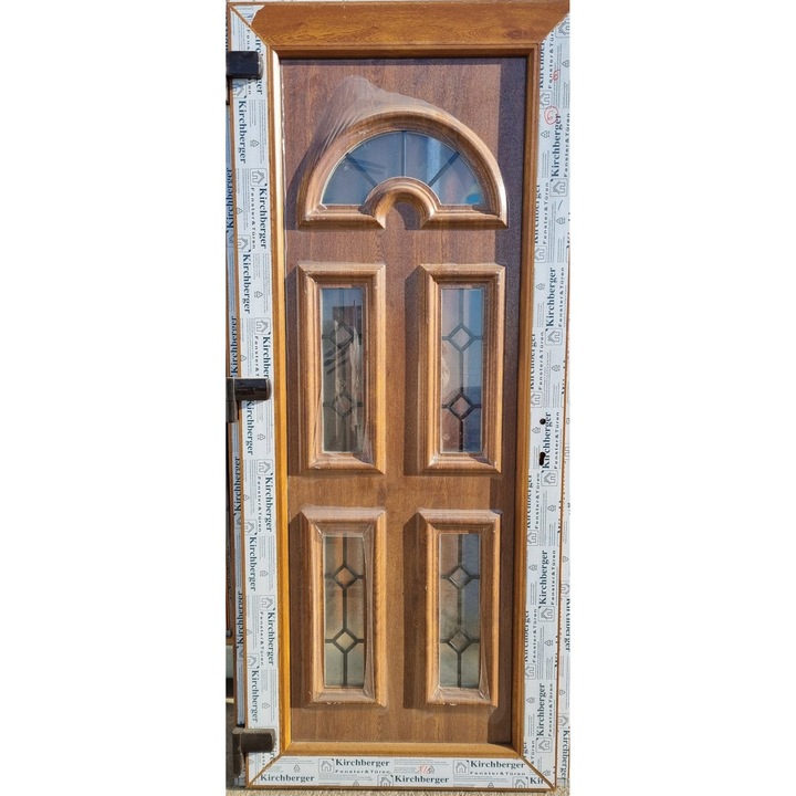 Usa exterior Pvc, BIG RHOMB BLACK, Stejar auriu, 100x190