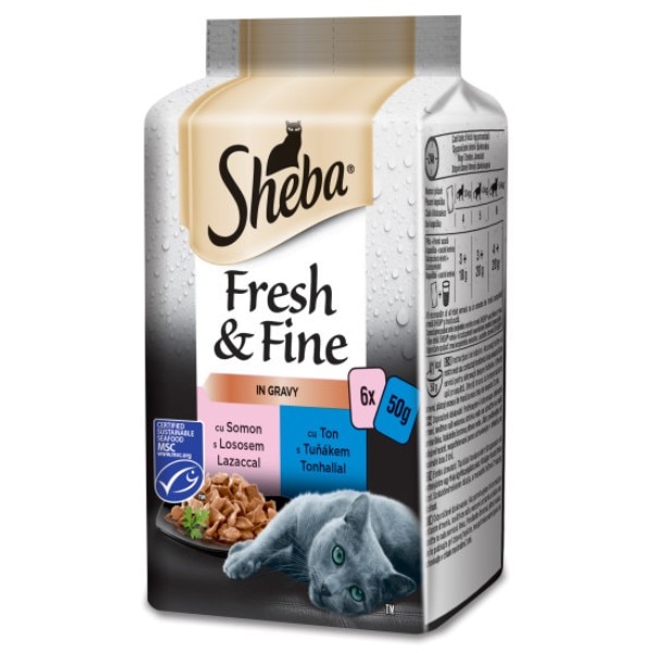 Sheba Multi-Pack Mini Filets Traiteur Pouch - Kattenvoer - Vlees 4x85 g - Noorse Boskat - Pets Place
