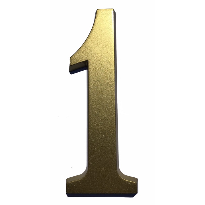 Numar casa, aluminiu, 200 mm, AURIU, Cifra 1