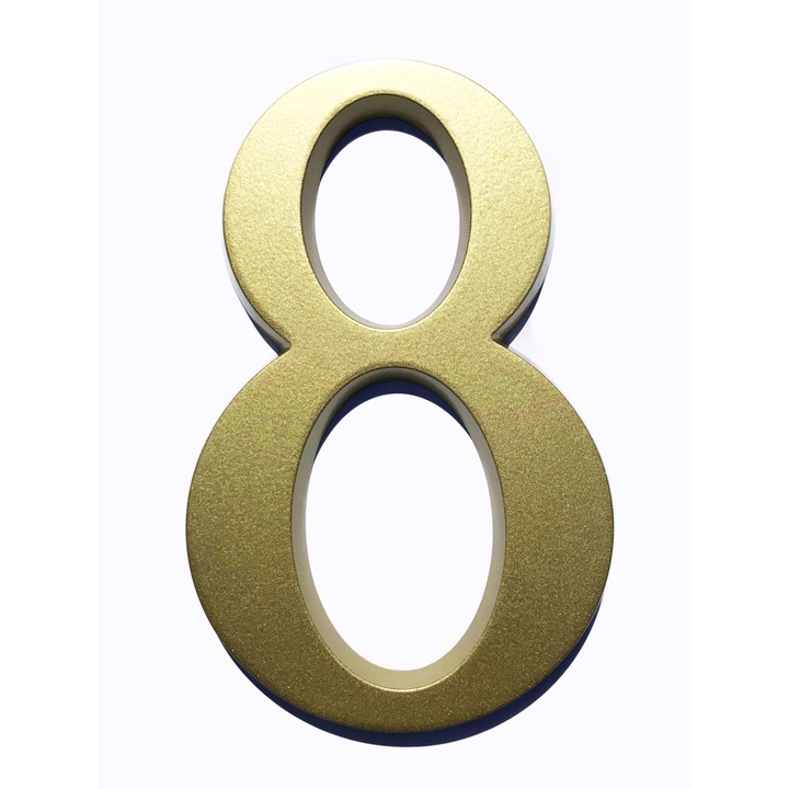 Numar casa, aluminiu, 200 mm, AURIU, Cifra 8